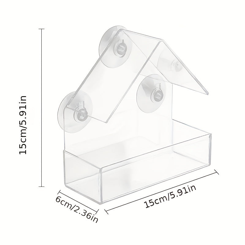 Transparente Futterstation für Vögel