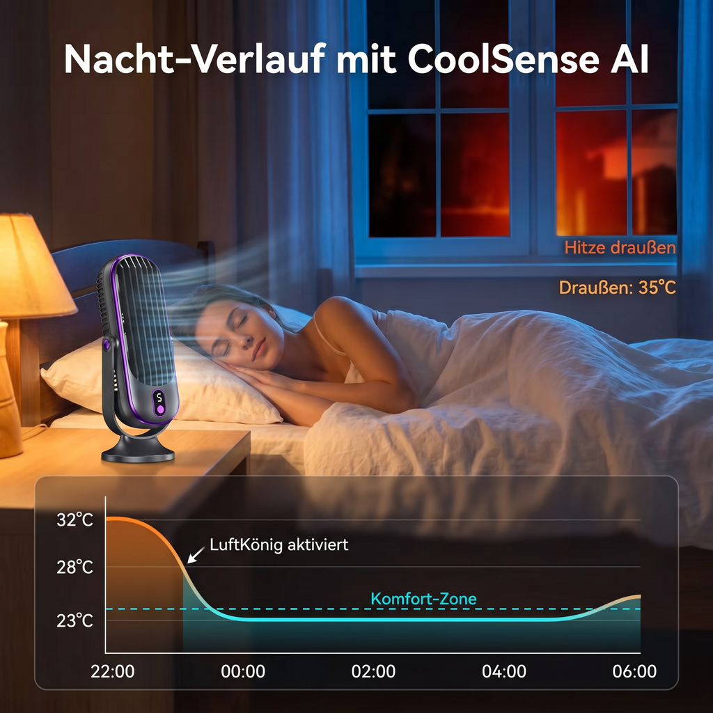 LuftKönig Mini - Mobile Klimaanlage mit CoolSense Ki