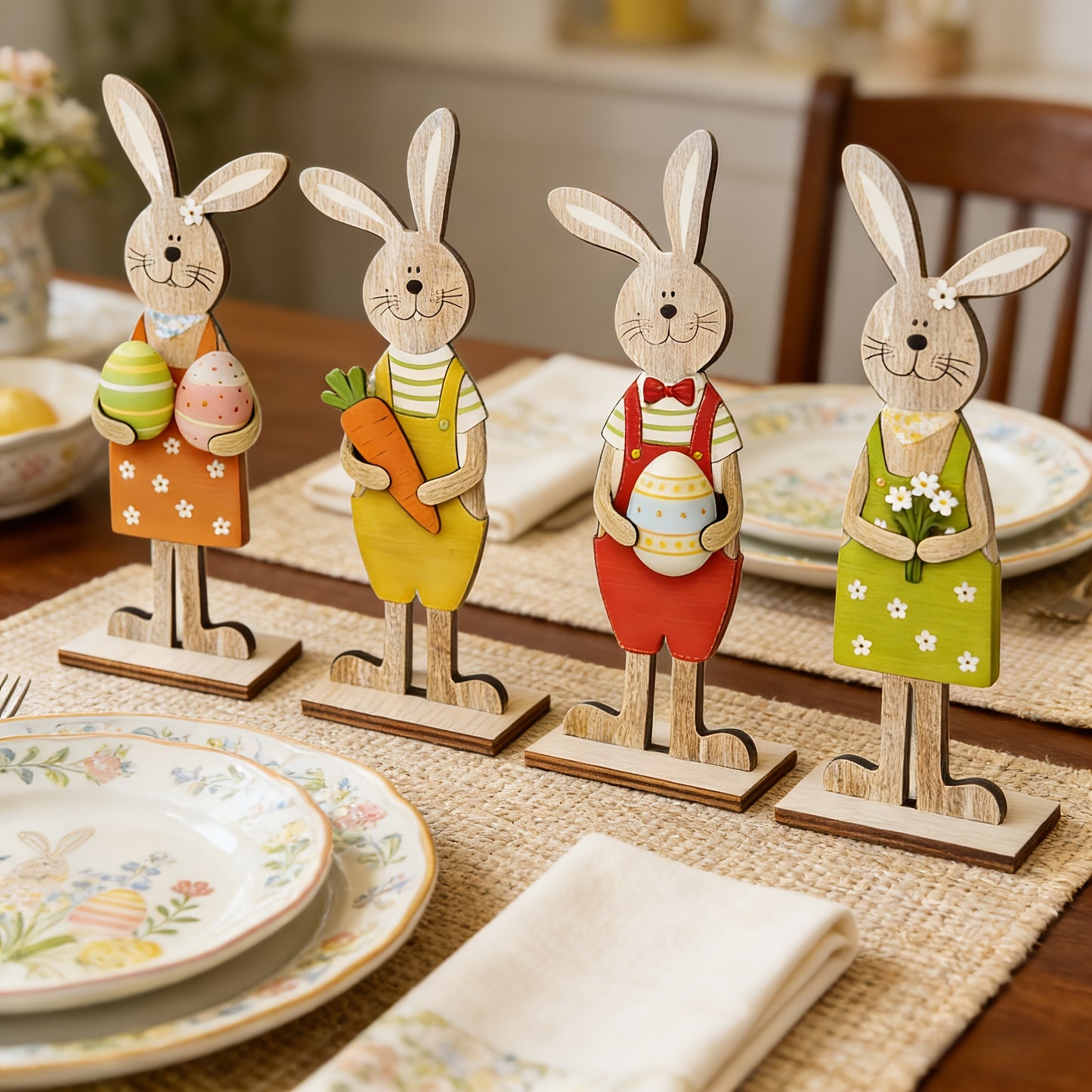 Handgefertigte Osterhasen aus Holz