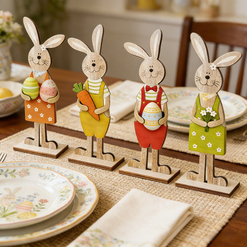 Handgefertigte Osterhasen aus Holz