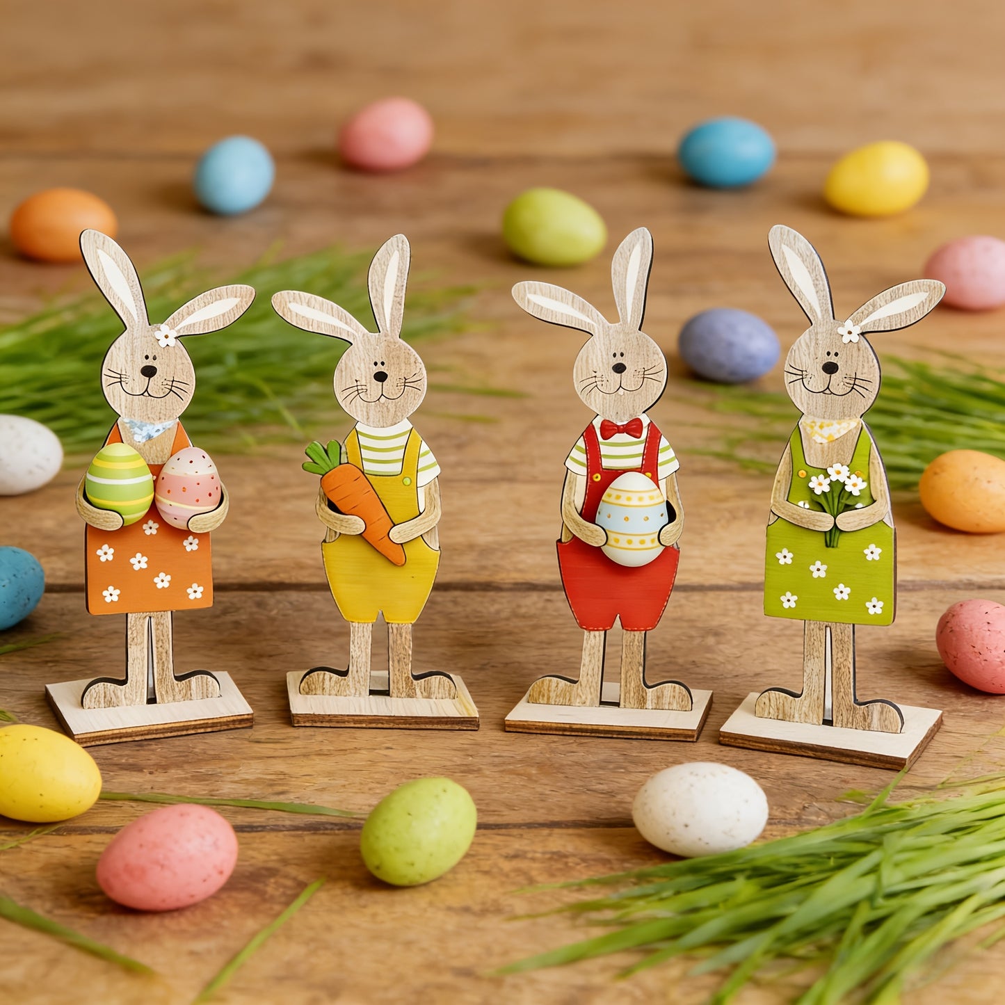 Handgefertigte Osterhasen aus Holz