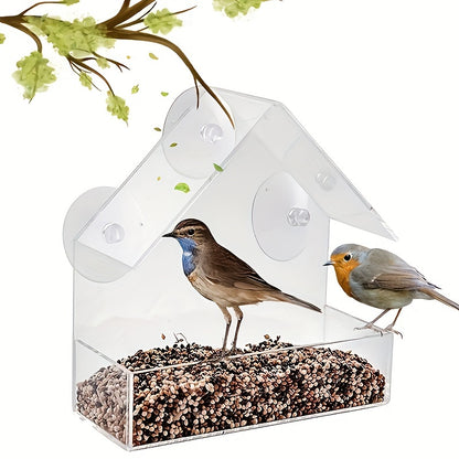 Transparente Futterstation für Vögel