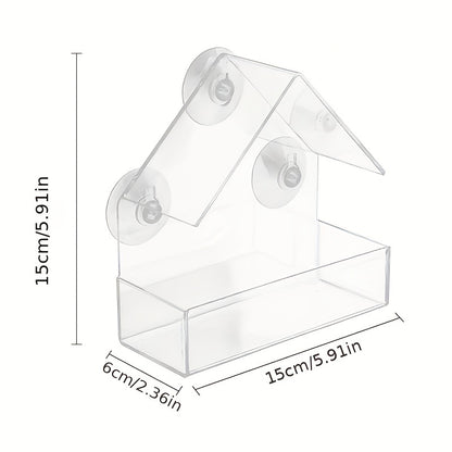 Transparente Futterstation für Vögel