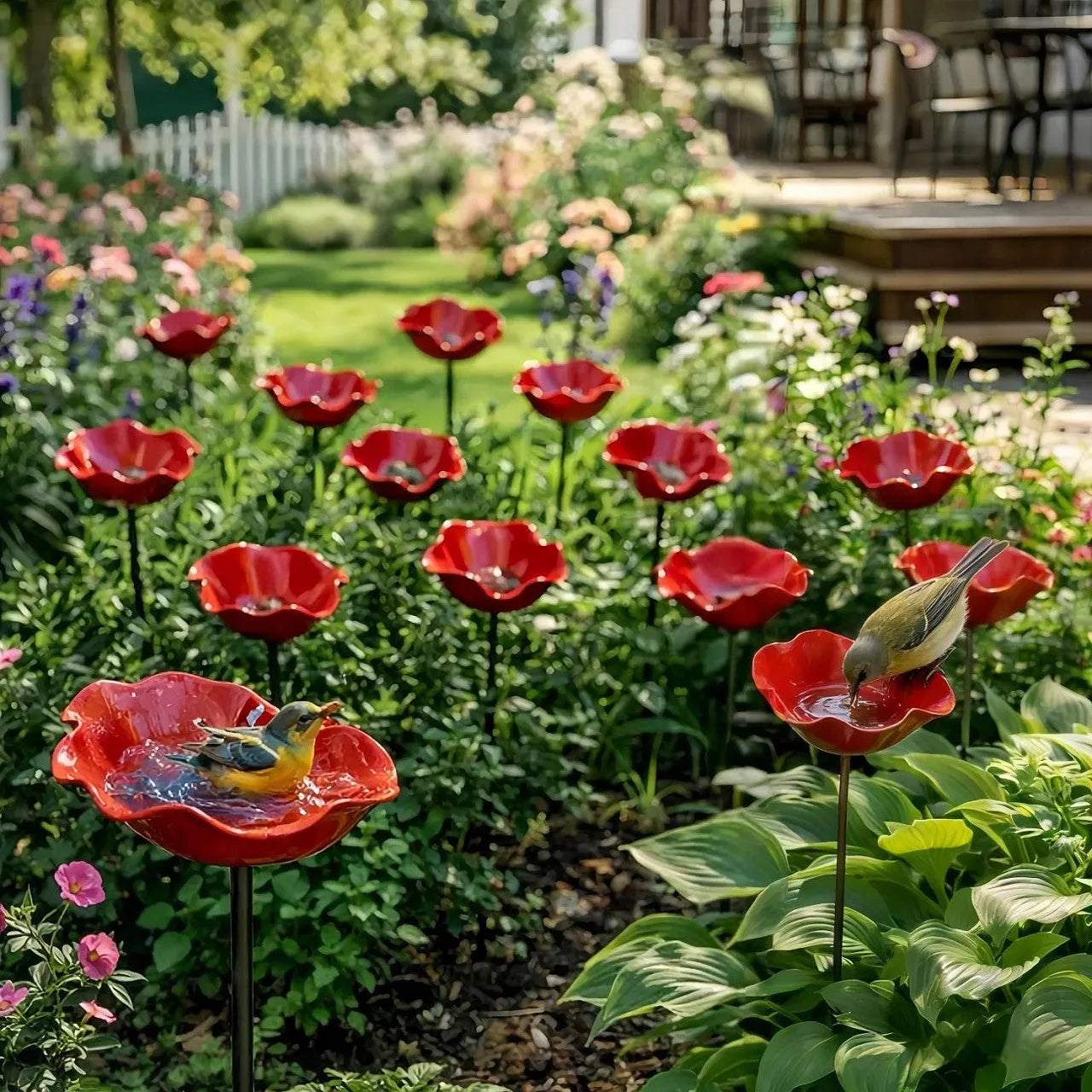 Vogelblüten - Handgefertigtes Blumen Vogelbad