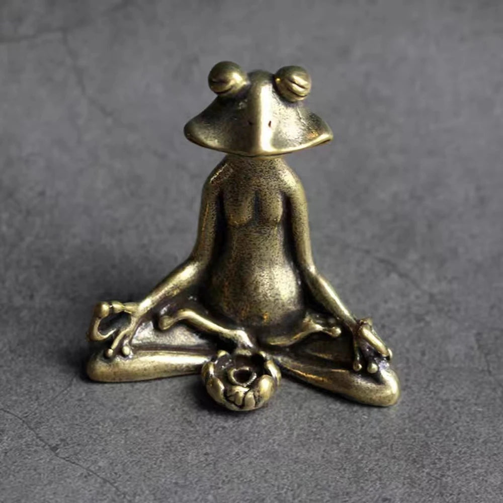 Satori Frosch - Handgefertigter Räucherstäbchenhalter aus Bronze
