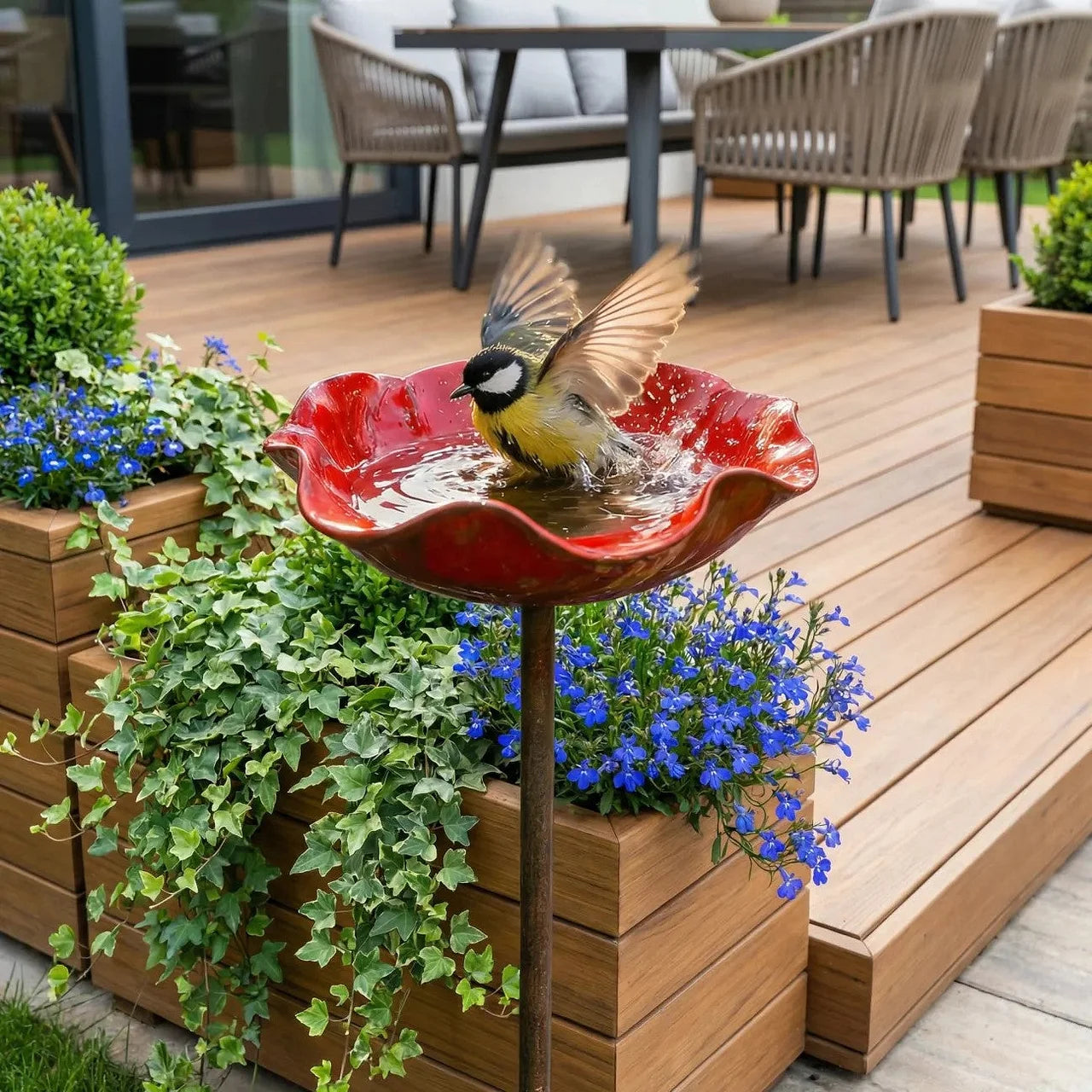 Vogelblüten - Handgefertigtes Blumen Vogelbad