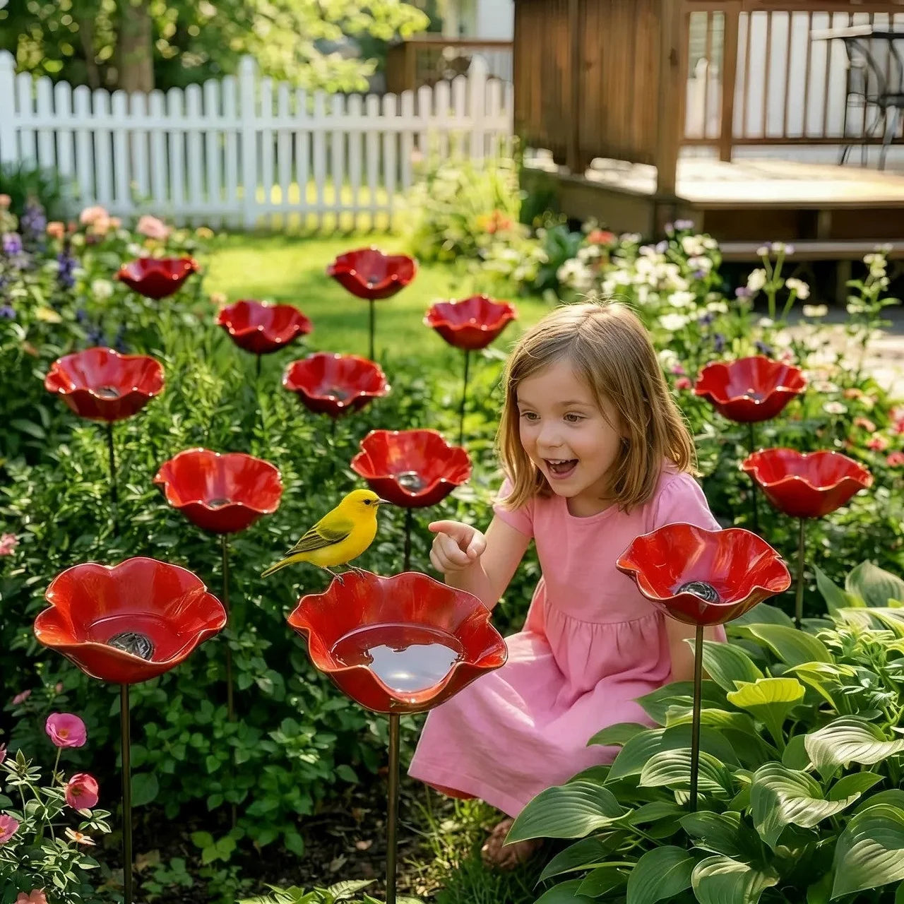 Vogelblüten - Handgefertigtes Blumen Vogelbad