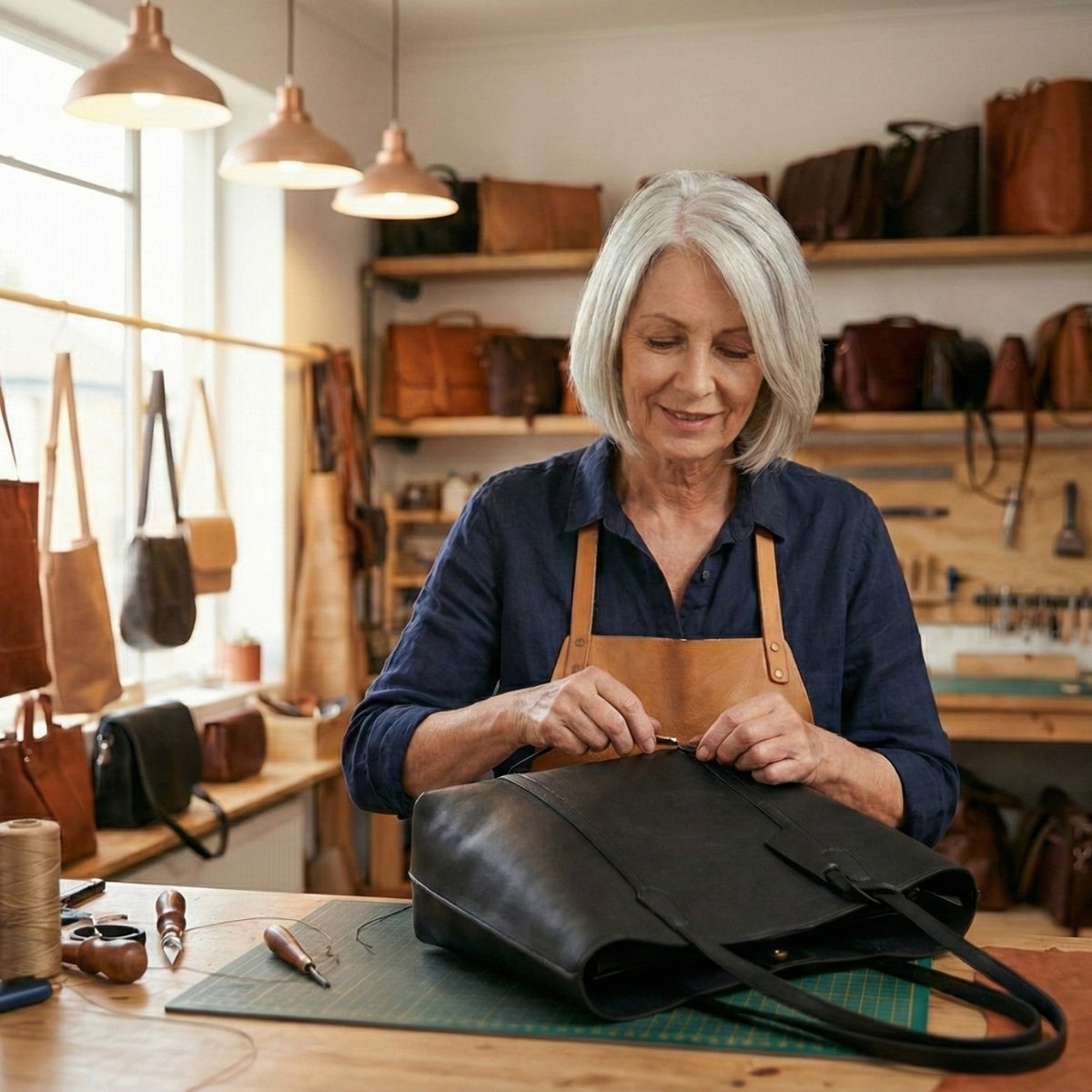 Elara - Elegante Lederhandtasche (Vegan)