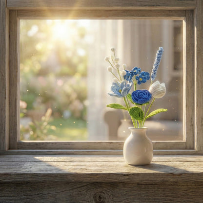 Mariannes Handgehäkelter Blumenstrauß
