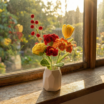 Mariannes Handgehäkelter Blumenstrauß