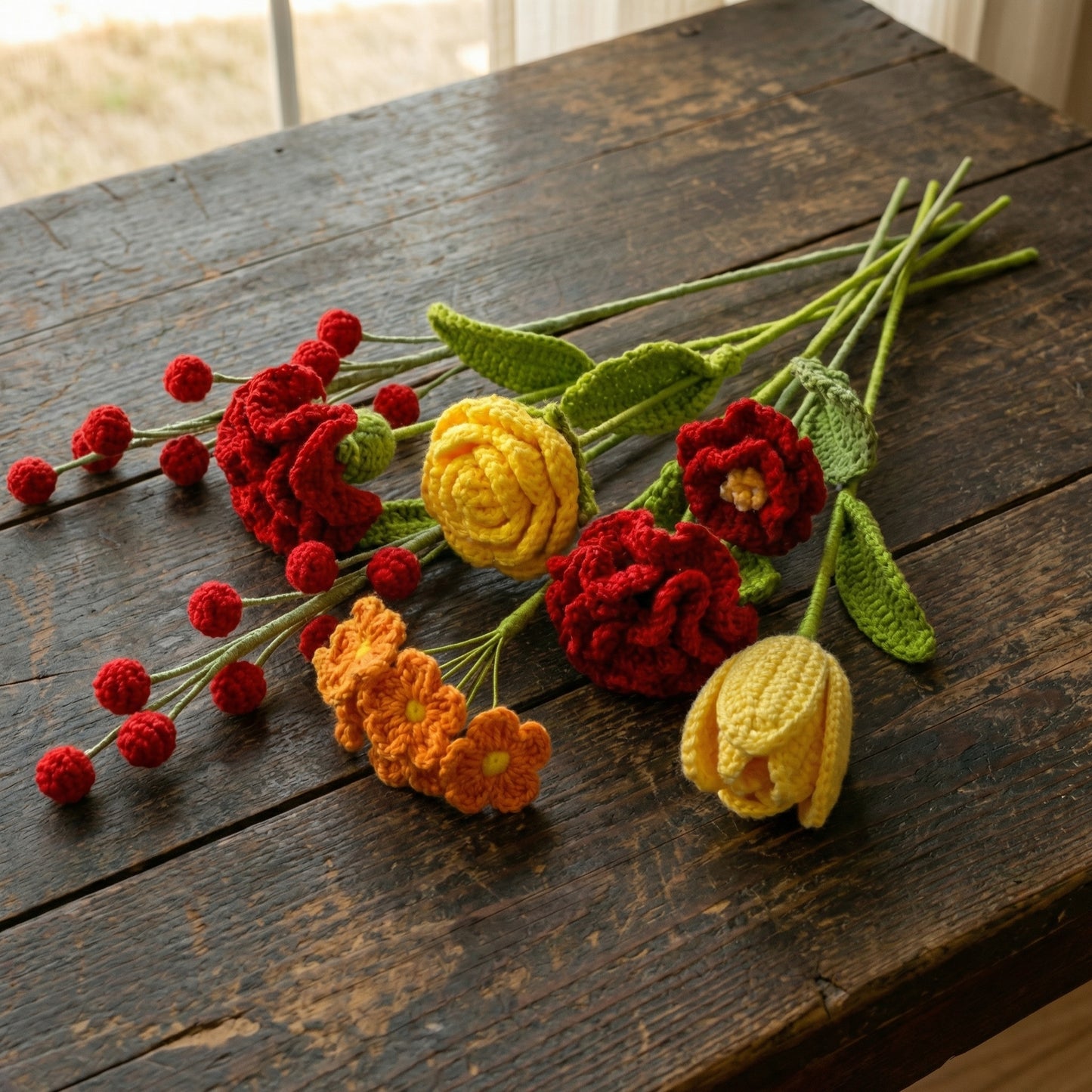 Mariannes Handgehäkelter Blumenstrauß