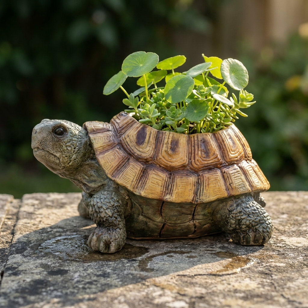 Handgetöpferter Schildkröten Blumentopf