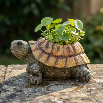 Handgetöpferter Schildkröten Blumentopf