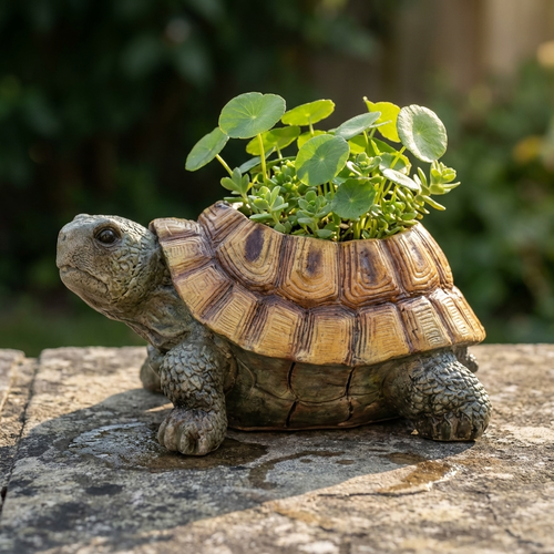 Handgetöpferter Schildkröten Blumentopf