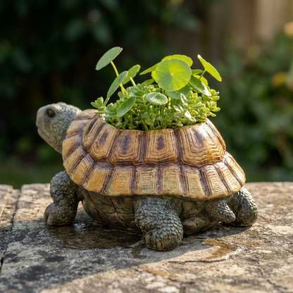 Handgetöpferter Schildkröten Blumentopf