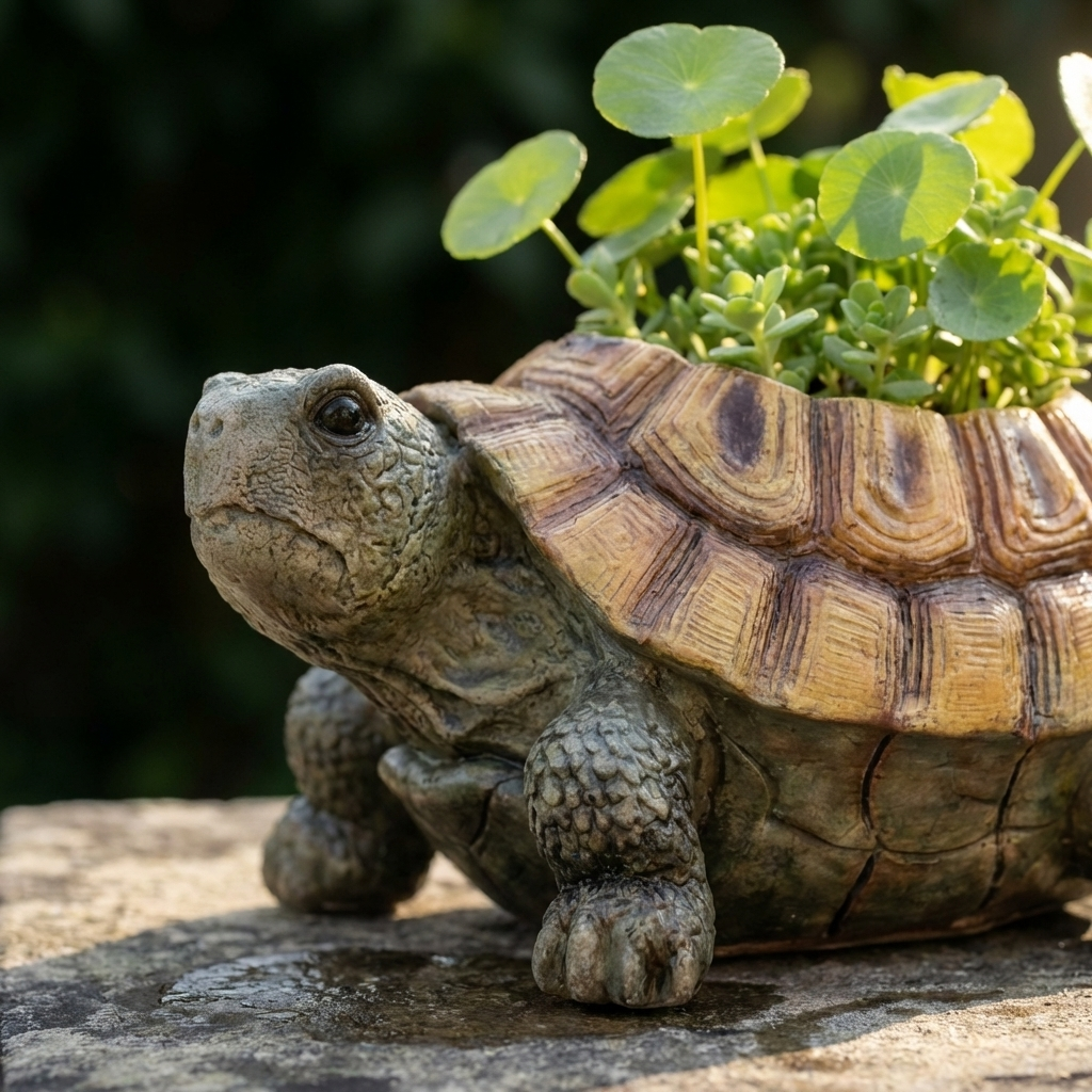 Handgetöpferter Schildkröten Blumentopf