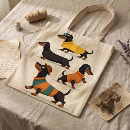 Monikas handbemalte Dackeltasche
